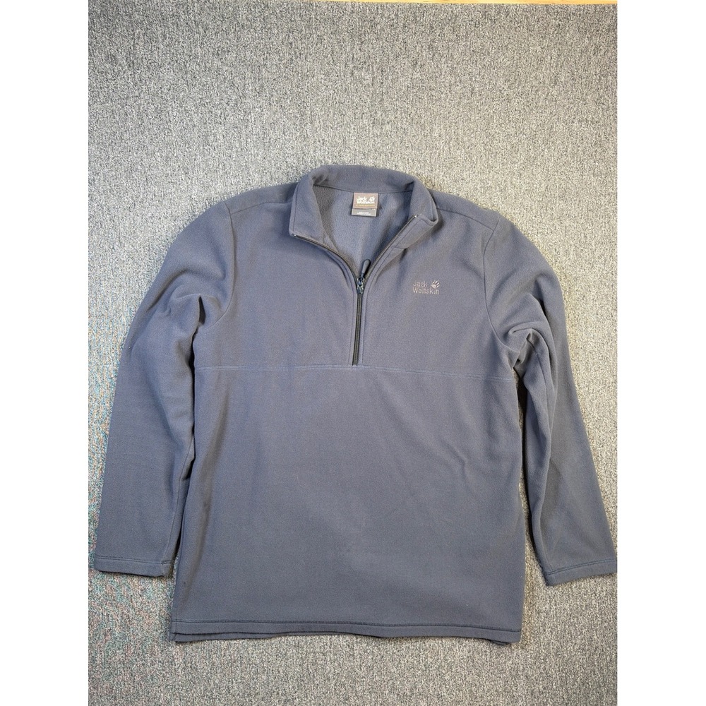 Jack Wolfskin Mens XL Gray Quarter Zip Fleece Pullover 1709521 PA Mid Layer